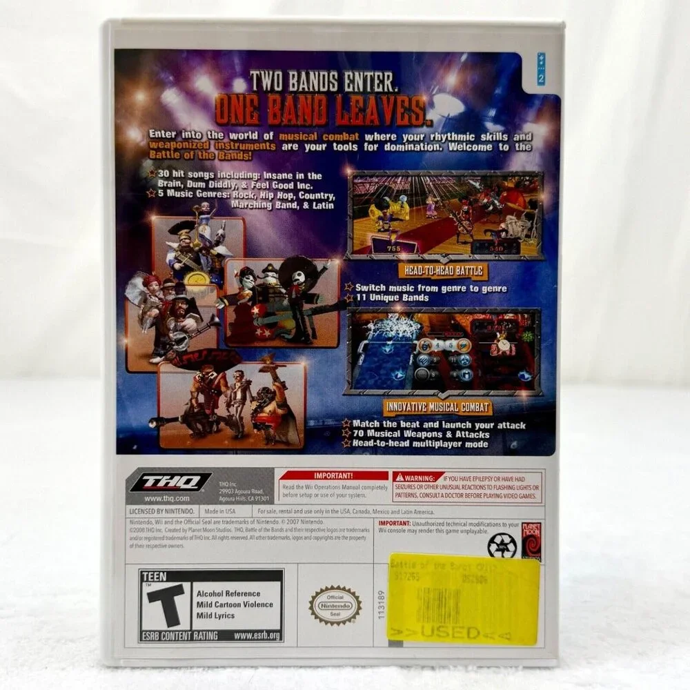Nintendo Wii Battle of the Bands Game 2008 THQ